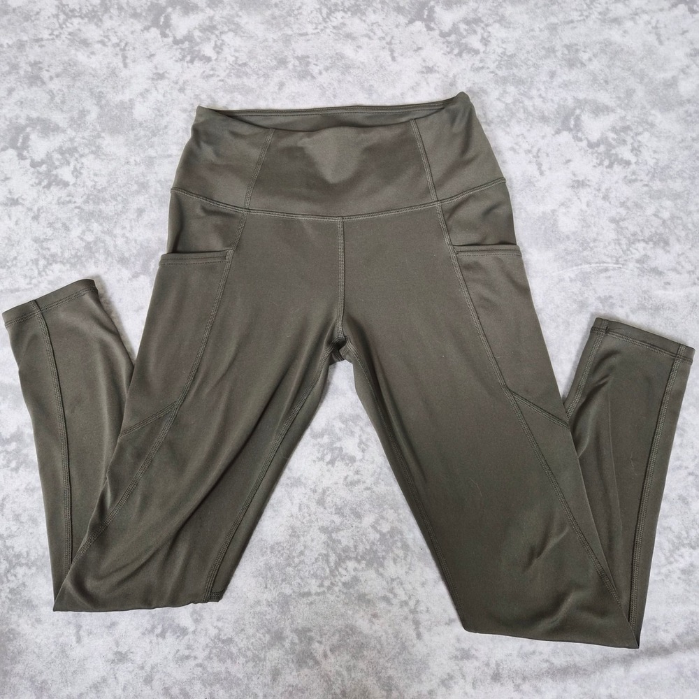 Quince Olive Green Leggings Women Medium High Waisted Ultra Soft Athleisure Yoga